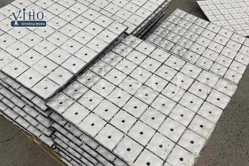 Weldable Ceramic Tiles Steel Rubber backed composite wear mats Weldable Ceramic Tiles Steel Rubber backed composite wear mats